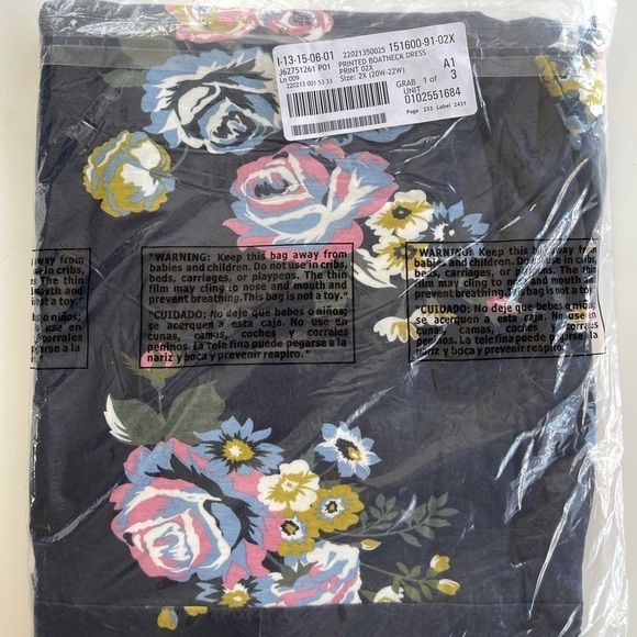 Anthony Richards Floral Print Boat Neck Dress - 2X - Picture 3 of 3